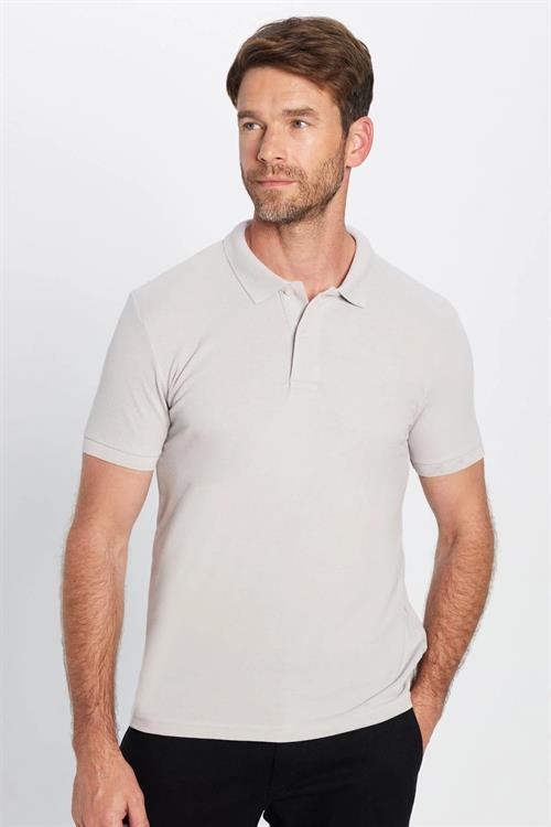 Erkek 5li Paket Kahverengi-Lacivert-Koyu Yeşil-Taş-Siyah Slim Fit Pamuklu Düz Pike Polo Yaka Tişört