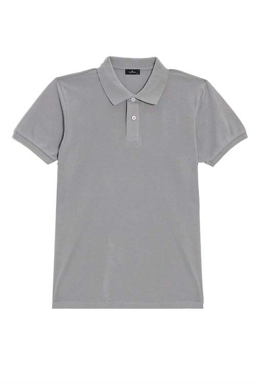 Erkek 5li Paket Siyah-Gri-Lacivert-Mavi-Bordo Slim Fit Dar Kesim Pamuklu Düz Pike Polo Yaka Tişört