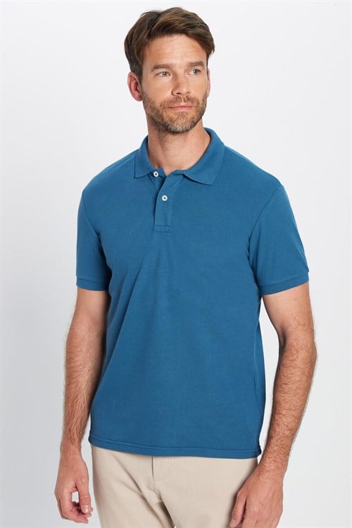 Erkek 5li Paket Siyah-Kahverengi-Gri-Lacivert-Petrol Slim Fit Dar Kesim Pamuklu Düz Pike Polo Yaka Tişört