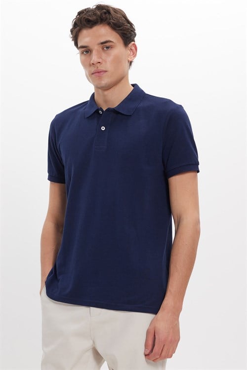 Erkek 5li Paket Kahverengi-Haki-Krem-Lacivert-Bordo-Gri Slim Fit Dar Kesim Pamuklu Düz Pike Polo Yaka Tişört