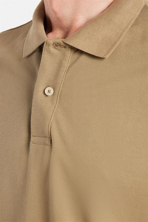 Erkek Slim Fit Dar Kesim %100 Pamuk Haki Polo Yaka Tişört