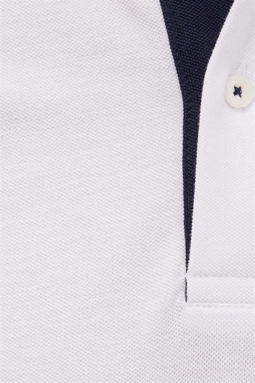 Erkek Slim Fit Dar Kesim %100 Pamuk Yumuşak Dokulu Serin Tutan Kumaş Düz Pike Beyaz Polo Yaka Tişört