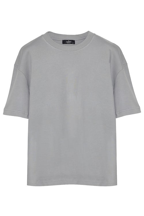 Unisex Oversize Geniş Kesim %100 Pamuk 3lü Paket Siyah-Gri-Bordo Bisiklet Yaka Tişört