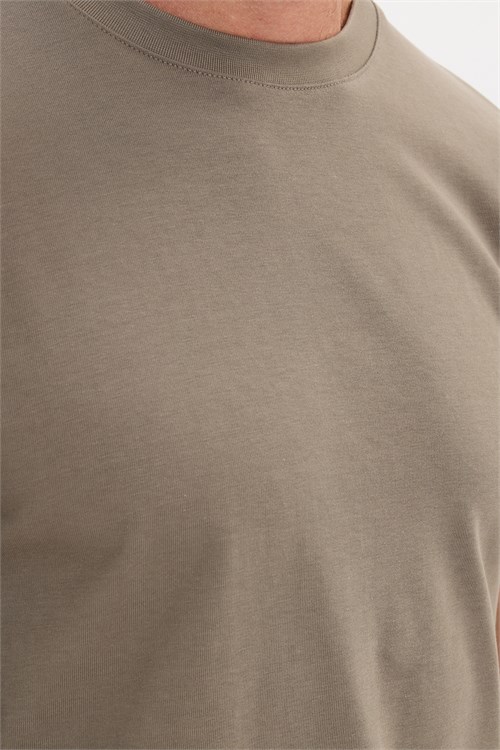 Unisex Regular Fit Rahat Kesim %100 Pamuk Bisiklet Yaka Taş Tişört