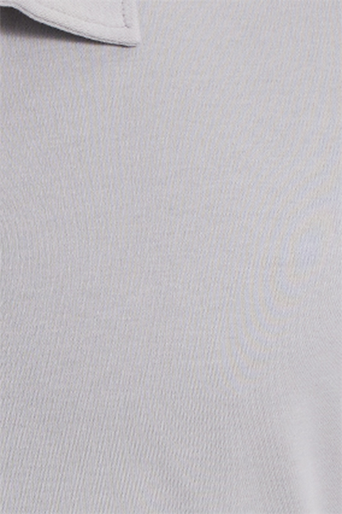 Erkek Relax Fit Rahat Kesim %100 Pamuk Yarım Fermuarlı Polo Yaka İnterlok Gri Sweatshirt