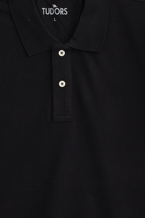 Erkek Slim Fit Dar Kesim Premium Seri %100 Pamuk Yumuşak Dokulu Merserize Siyah Polo Yaka Tişört