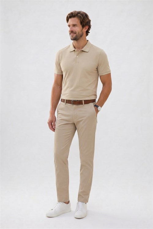Erkek Slim Fit Dar Kesim Premium Seri %100 Pamuk Yumuşak Dokulu Merserize Gri Polo Yaka Tişört 