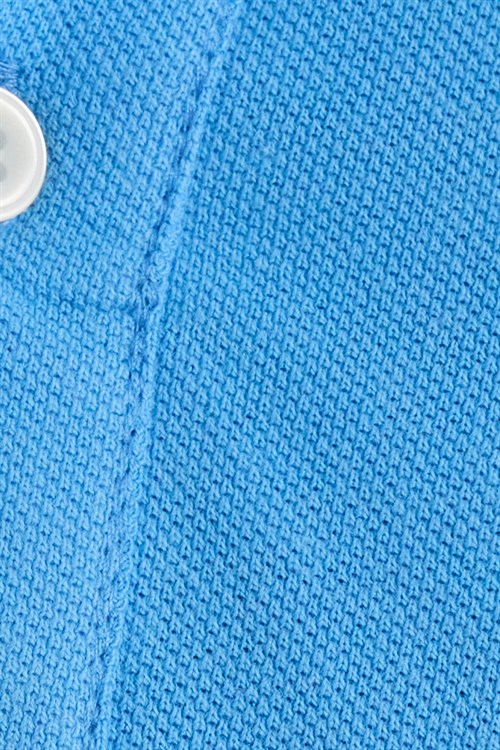 Erkek Slim Fit Dar Kesim Premium Seri %100 Pamuk Yumuşak Dokulu Merserize Mavi Polo Yaka Tişört 