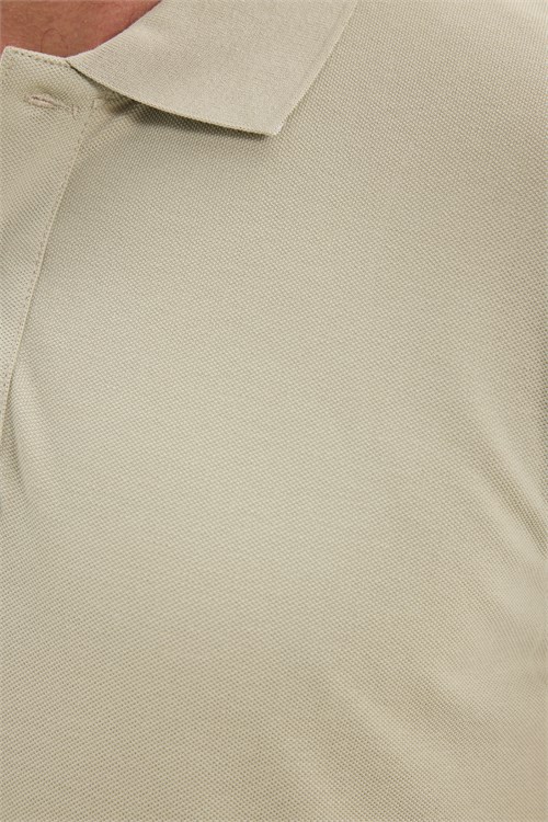 Erkek Slim Fit Dar Kesim Premium Seri %100 Pamuk Yumuşak Dokulu Merserize Krem Polo Yaka Tişört