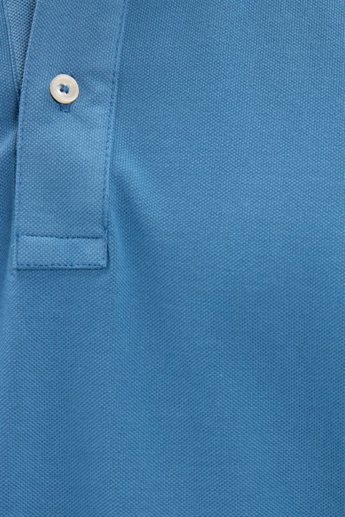 Erkek Slim Fit Dar Kesim Premium Seri %100 Pamuk Yumuşak Dokulu Merserize İndigo Polo Yaka Tişört 