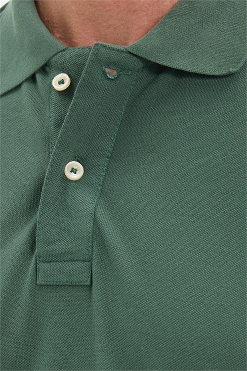 Erkek Slim Fit Dar Kesim Premium Seri %100 Pamuk Yumuşak Dokulu Merserize Yeşil Polo Yaka Tişört 