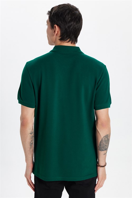 Erkek Slim Fit Dar Kesim Premium Seri %100 Pamuk Yumuşak Dokulu Merserize Haki Polo Yaka Tişört 