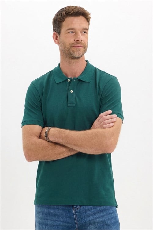Erkek Slim Fit Dar Kesim Premium Seri %100 Pamuk Yumuşak Dokulu Merserize Haki Polo Yaka Tişört 