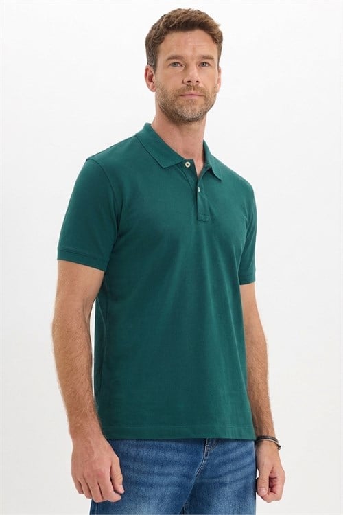 Erkek Slim Fit Dar Kesim Premium Seri %100 Pamuk Yumuşak Dokulu Merserize Haki Polo Yaka Tişört 
