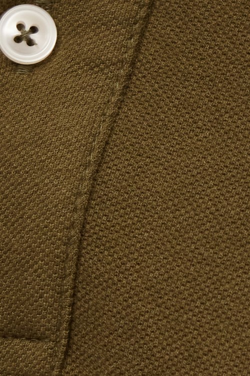 Erkek Slim Fit Dar Kesim Premium Seri %100 Pamuk Yumuşak Dokulu Merserize Haki Polo Yaka Tişört 