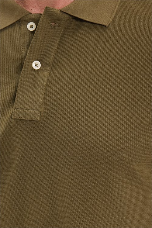 Erkek Slim Fit Dar Kesim Premium Seri %100 Pamuk Yumuşak Dokulu Merserize Haki Polo Yaka Tişört 