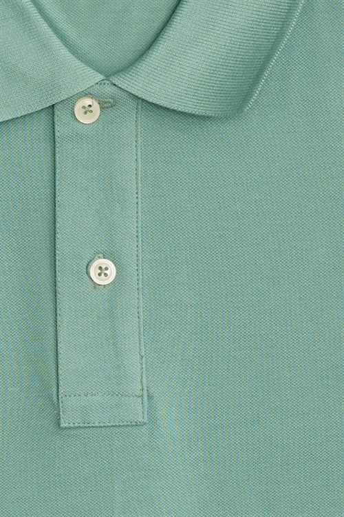 Erkek Slim Fit Dar Kesim Premium Seri %100 Pamuk Yumuşak Dokulu Merserize Yeşil Polo Yaka Tişört 