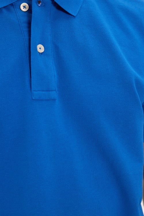 Erkek Slim Fit Dar Kesim Premium Seri %100 Pamuk Yumuşak Dokulu Merserize Lacivert Polo Yaka Tişört 