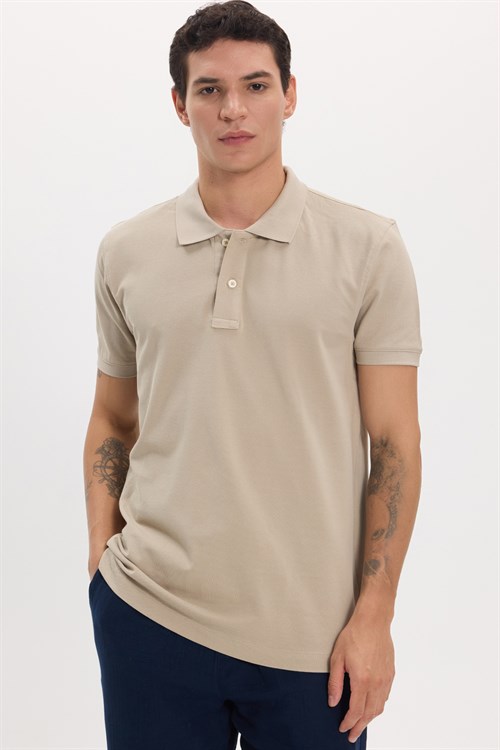Erkek Slim Fit Dar Kesim Premium Seri %100 Pamuk Yumuşak Dokulu Merserize Taş Polo Yaka Tişört 