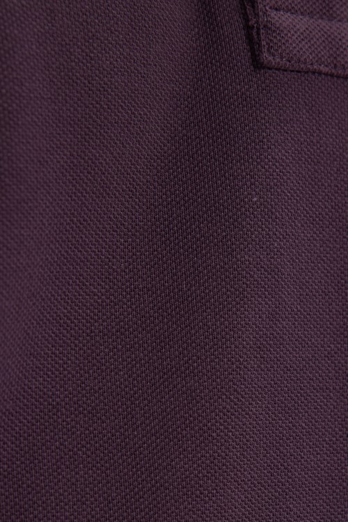 Erkek Slim Fit Dar Kesim Premium Seri %100 Pamuk Yumuşak Dokulu Merserize Mor Polo Yaka Tişört 