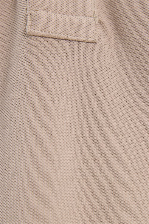 Erkek Slim Fit Dar Kesim Premium Seri %100 Pamuk Yumuşak Dokulu Merserize Bej Polo Yaka Tişört 