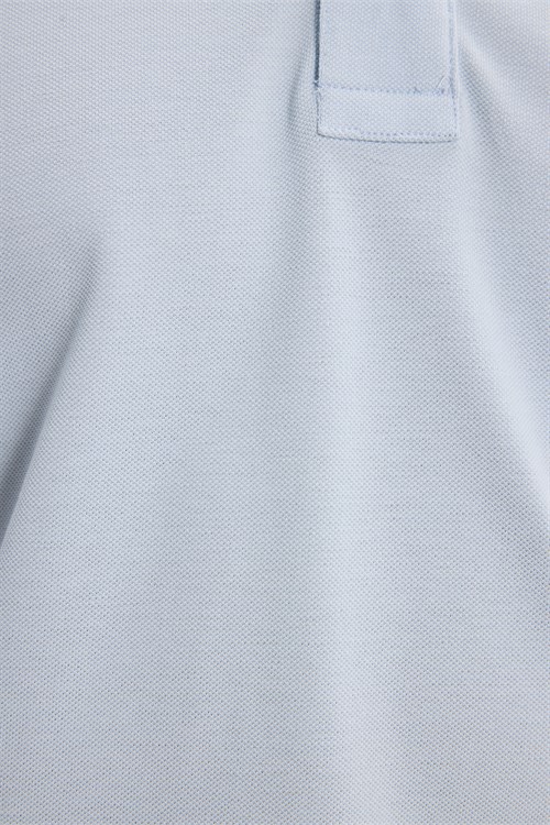 Erkek Slim Fit Dar Kesim Premium Seri %100 Pamuk Yumuşak Dokulu Merserize Açık Mavi Polo Yaka Tişört 