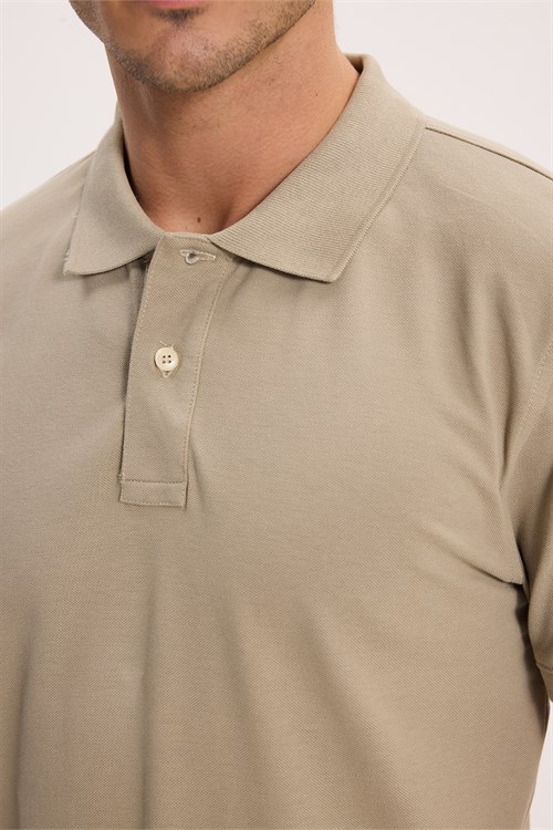 Erkek Slim Fit Dar Kesim Premium Seri %100 Pamuk Yumuşak Dokulu Merserize Kahve Polo Yaka Tişört 