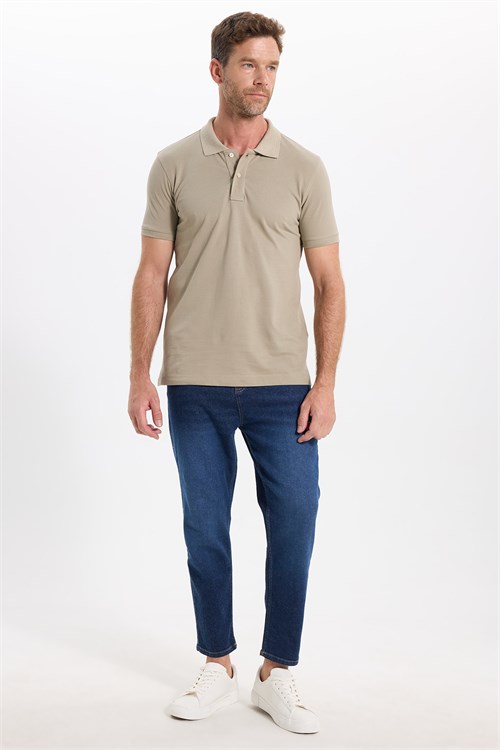 Erkek Slim Fit Dar Kesim Premium Seri %100 Pamuk Yumuşak Dokulu Merserize Kahve Polo Yaka Tişört 