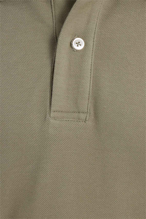 Erkek Slim Fit Dar Kesim %100 Pamuk Kısa Kollu Polo Yaka Haki Tişört