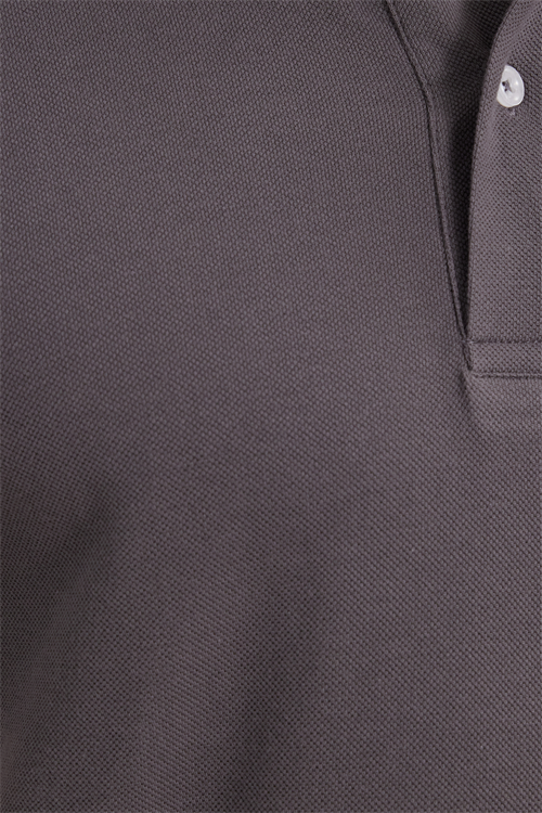 Erkek Slim Fit Dar Kesim %100 Pamuk Kısa Kollu Polo Yaka Gri Tişört