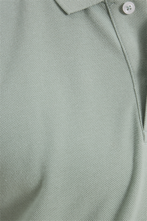 Erkek Slim Fit Dar Kesim %100 Pamuk Kısa Kollu Polo Yaka Yeşil Tişört
