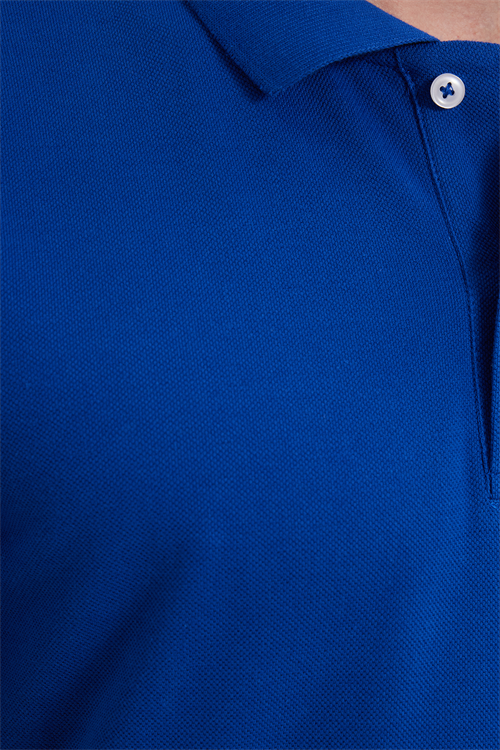 Erkek Slim Fit Dar Kesim %100 Pamuk Kısa Kollu Polo Yaka Lacivert Tişört