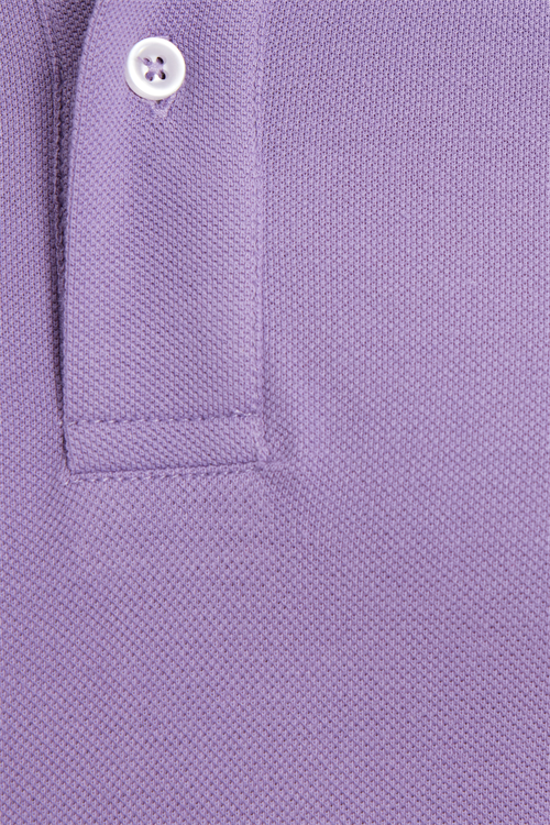 Erkek Slim Fit Dar Kesim %100 Pamuk Kısa Kollu Polo Yaka Mor Tişört