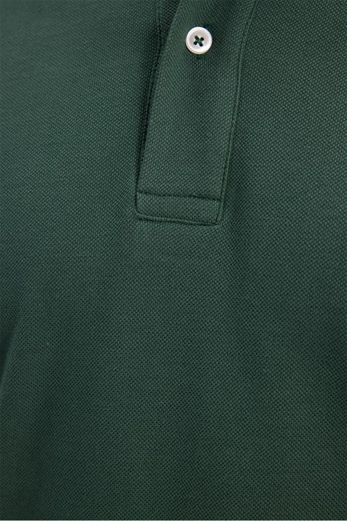 Erkek Slim Fit Dar Kesim %100 Pamuk Kısa Kollu Polo Yaka Haki Tişört