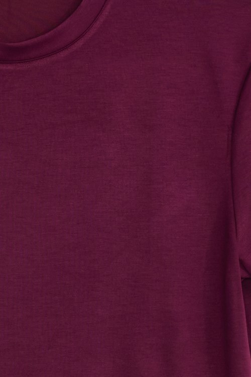 Erkek Regular Fit Klasik Kesim Ekstra Soft Modal Kumaş Bisiklet Yaka Kısa Kollu Bordo Tişört