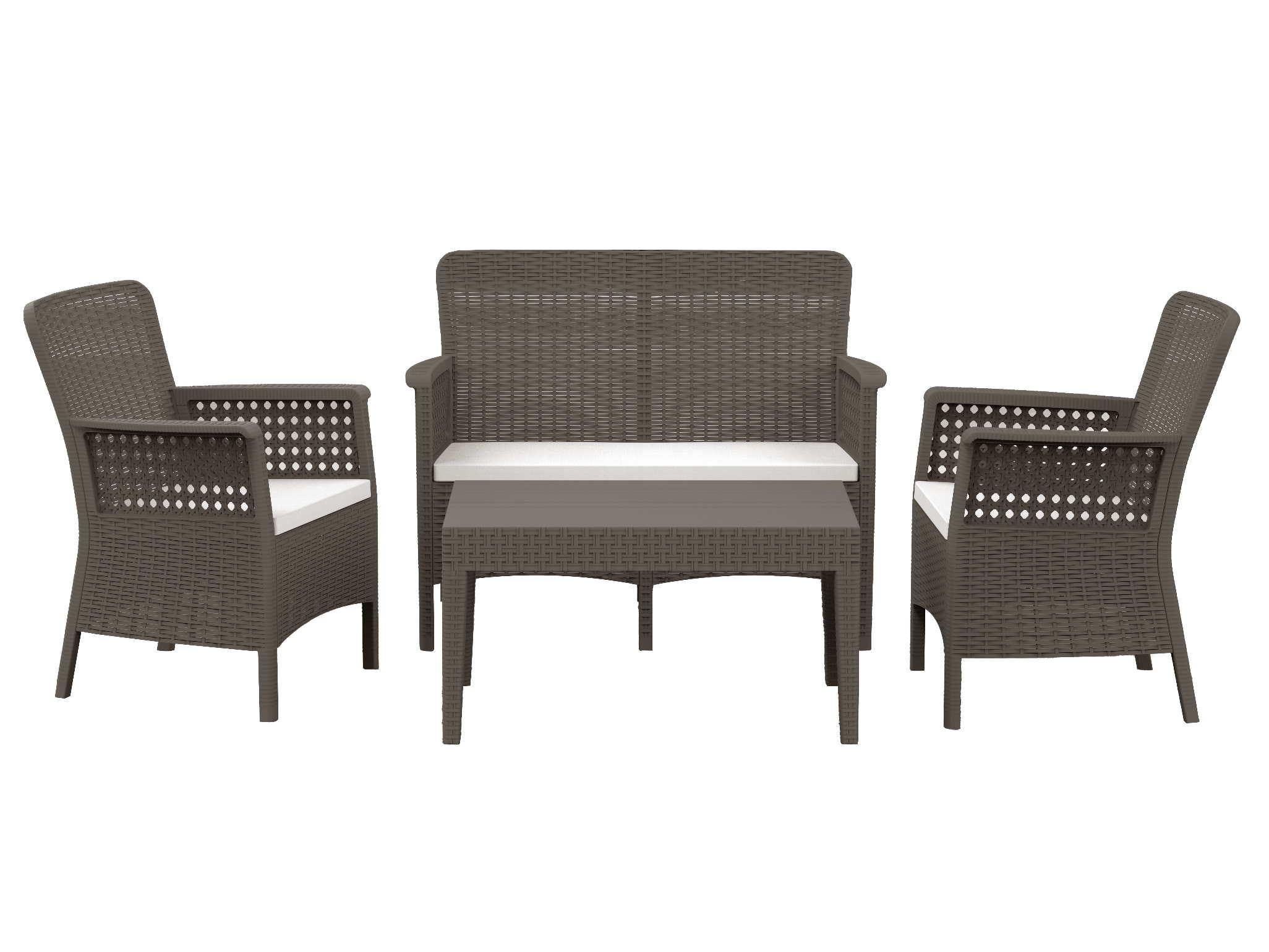 FLORIDA, PLASTİK RATTAN BAHÇE OTURMA TAKIMI İKİLİ