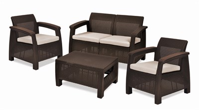  CORFU 2+1+1+SEHPA PLASTİK ENJEKSİYON RATTAN OTURMA GRUBU