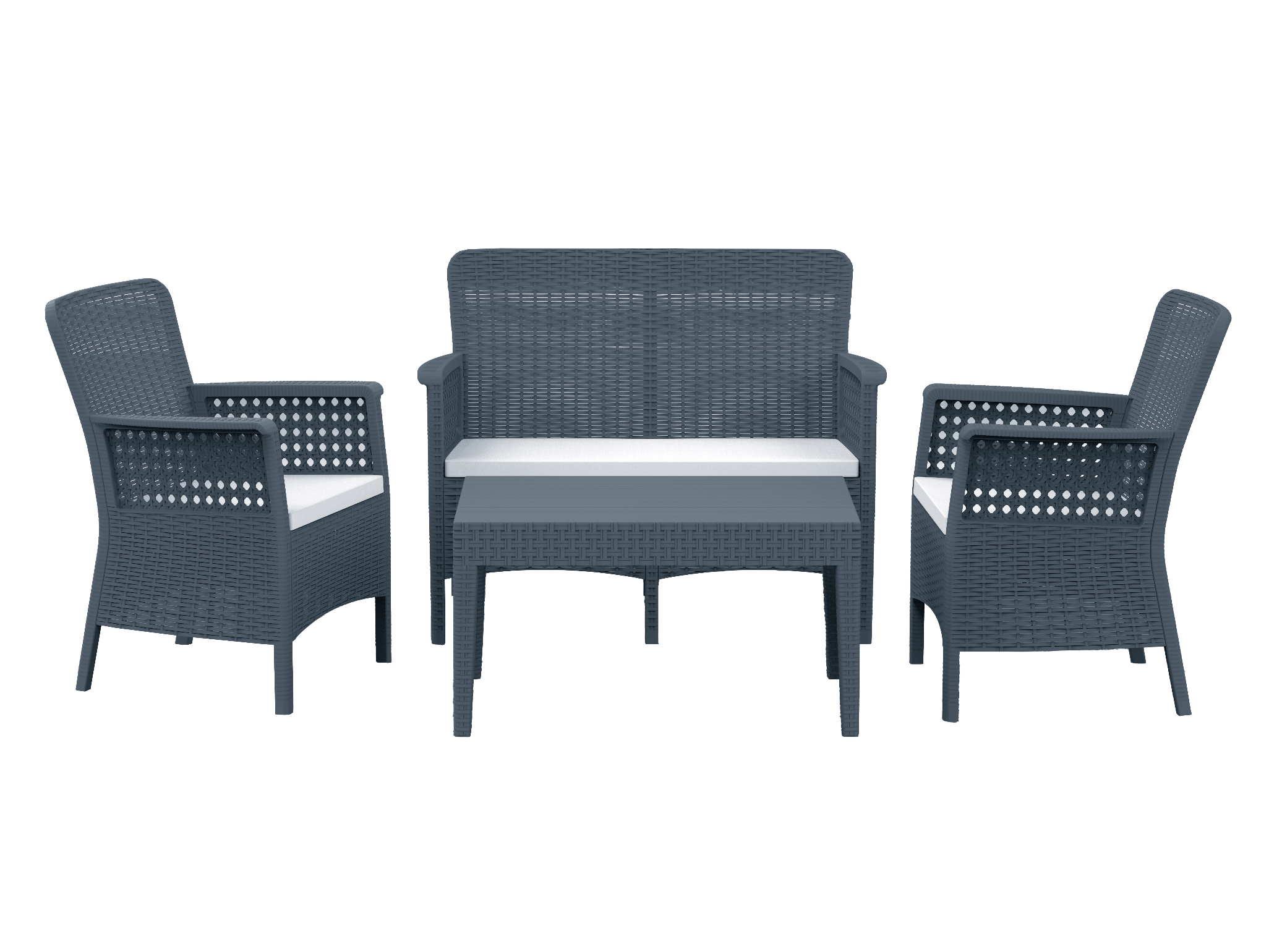 FLORIDA, PLASTİK RATTAN BAHÇE OTURMA TAKIMI İKİLİ