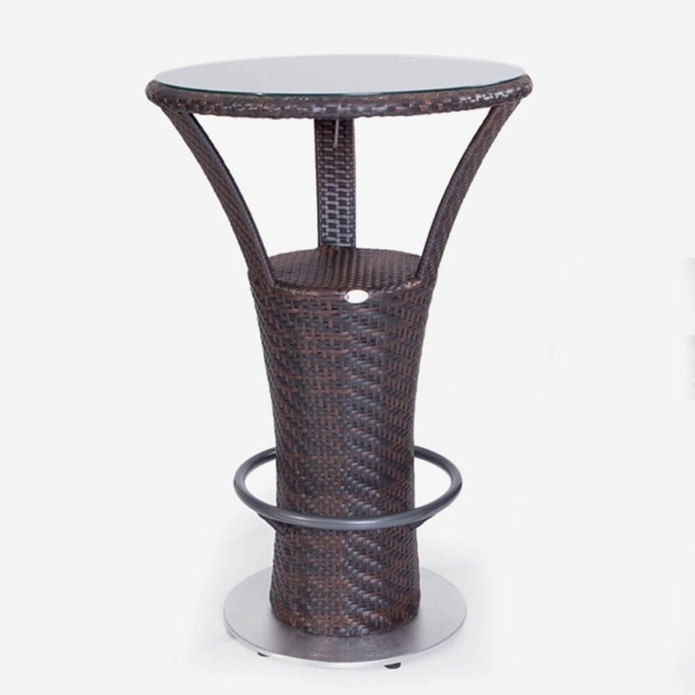 STEP BAR SENTETİK ÖRGÜ RATTAN MASA CAMLI