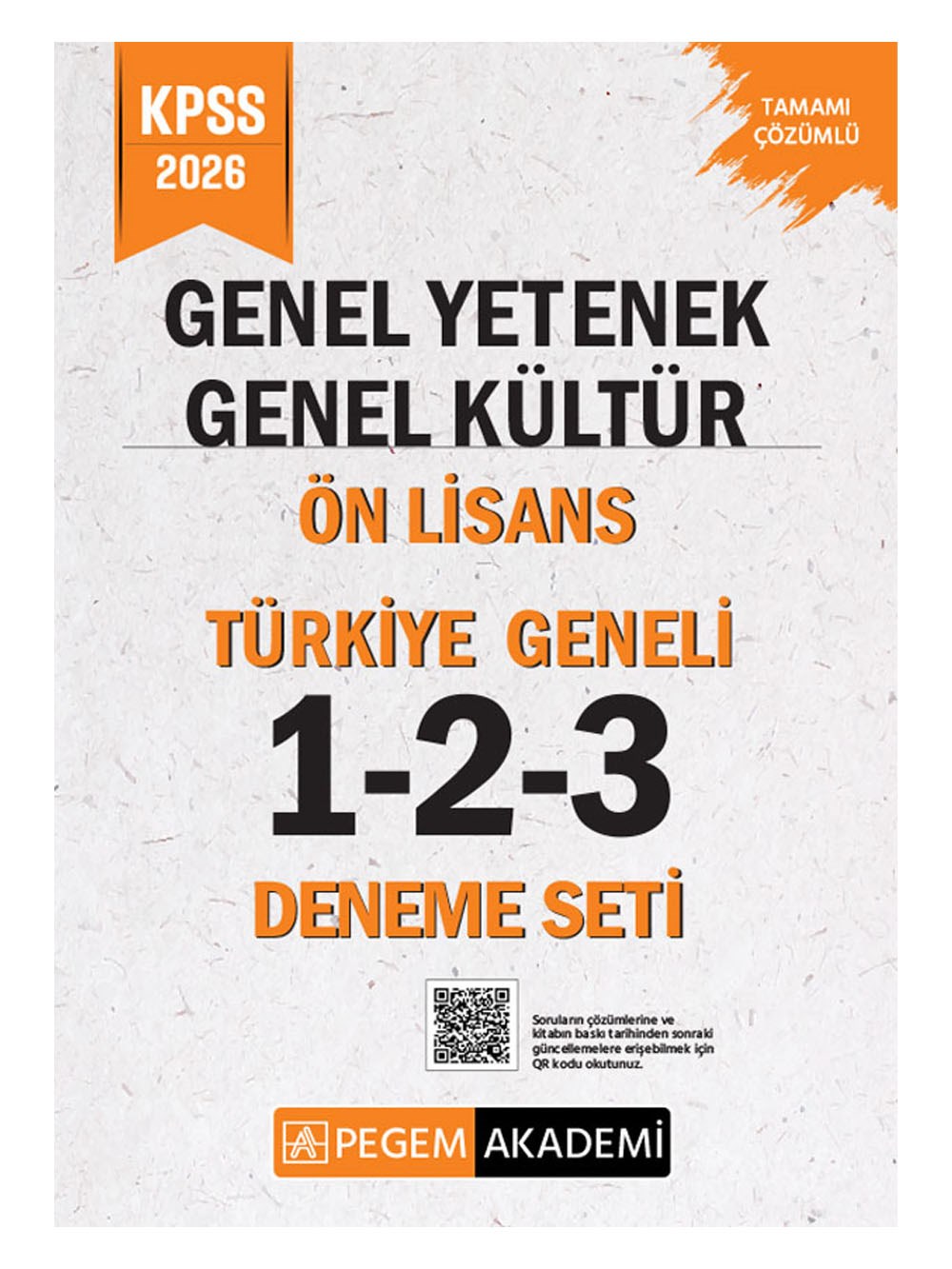 2026 Pegem Yayınları KPSS Genel Yetenek Genel Kültür Ön Lisans Tamamı Çözümlü Türkiye Geneli 1-2-3 (3'lü Deneme Seti)