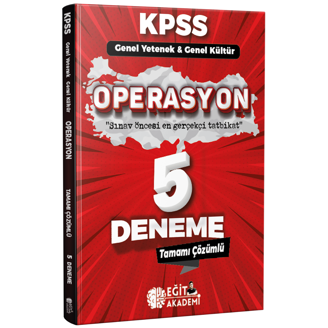 2024 KPSS Genel Kültür Genel Yetenek Operasyon 5 Deneme Video Çözümlü Eğit Akademi