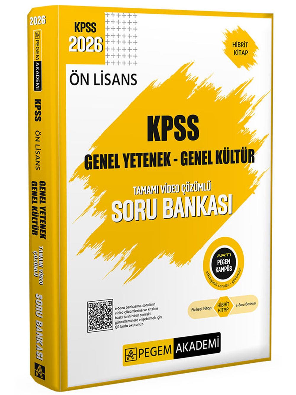 2024 Pegem Yayınları KPSS Genel Yetenek Genel Kültür Ön Lisans Ezberbozan Soru Bankası