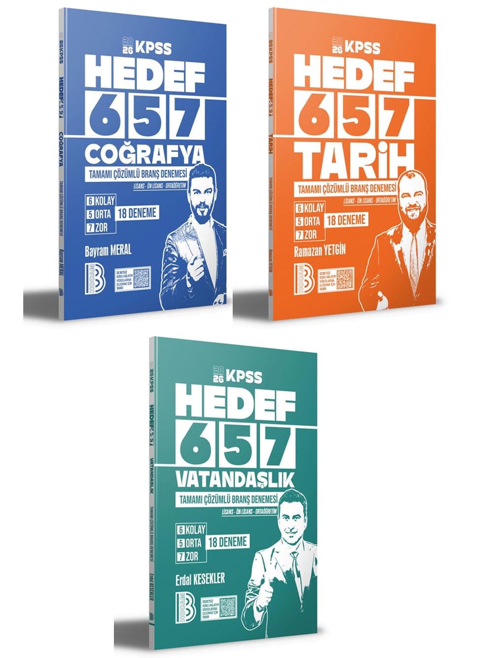 2026 Benim Hocam KPSS Genel Kültür 18x3 Deneme Seti Tarih, Coğrafya, Vatandaşlık (Ramazan Yetgin, Bayram Meral, Erdal Kesekler)