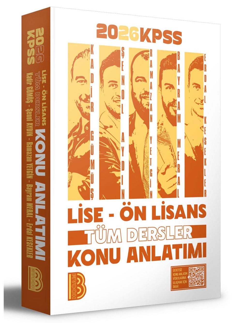 2026 Benim Hocam Yayınları KPSS Lise - Ön Lisans Genel Yetenek Genel Kültür Tüm Dersler KONU ANLATIM Ramazan Yetgin, Bayram Meral, Şenol Aydın, Kadir Gümüş, Erdal Kesekler