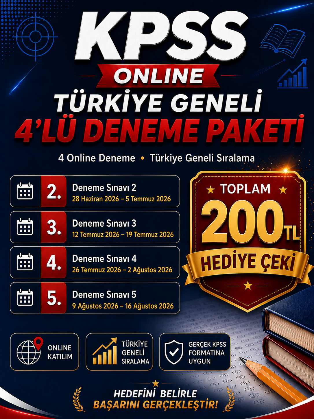 2026 KPSS'nin Anahtarı Genel Yetenek Genel Kültür Türkiye Geneli Deneme Sınavı 4'lü Full Paket