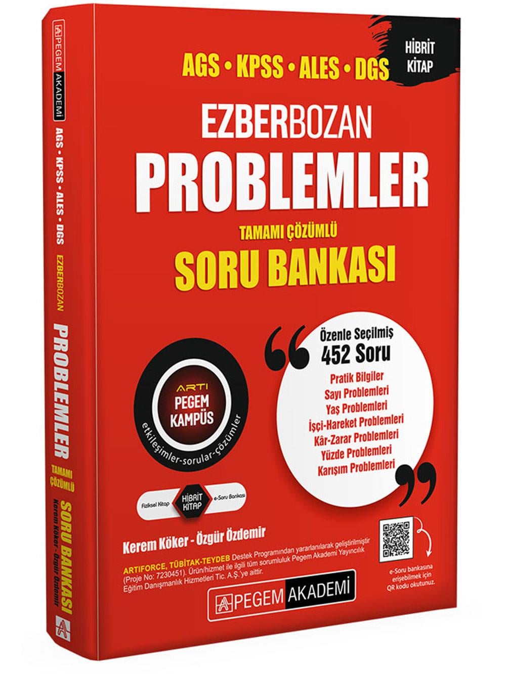 2026 Pegem Yayınları Ezberbozan AGS KPSS ALES DGS Ezberbozan Problemler Tamamı Çözümlü Soru Bankası