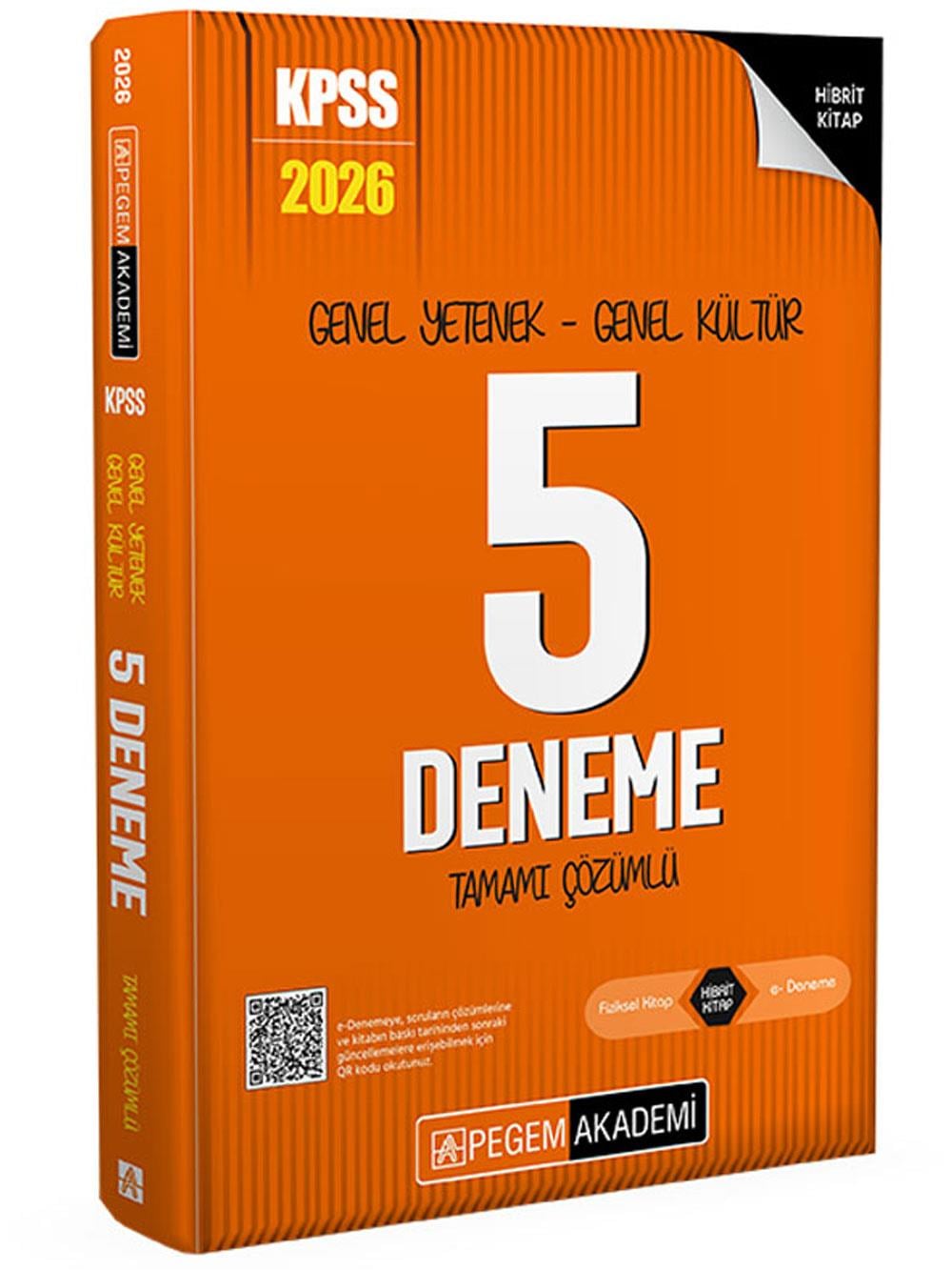 2026 Pegem Yayınları KPSS Genel Yetenek Genel Kültür Tamamı Çözümlü 5 Deneme