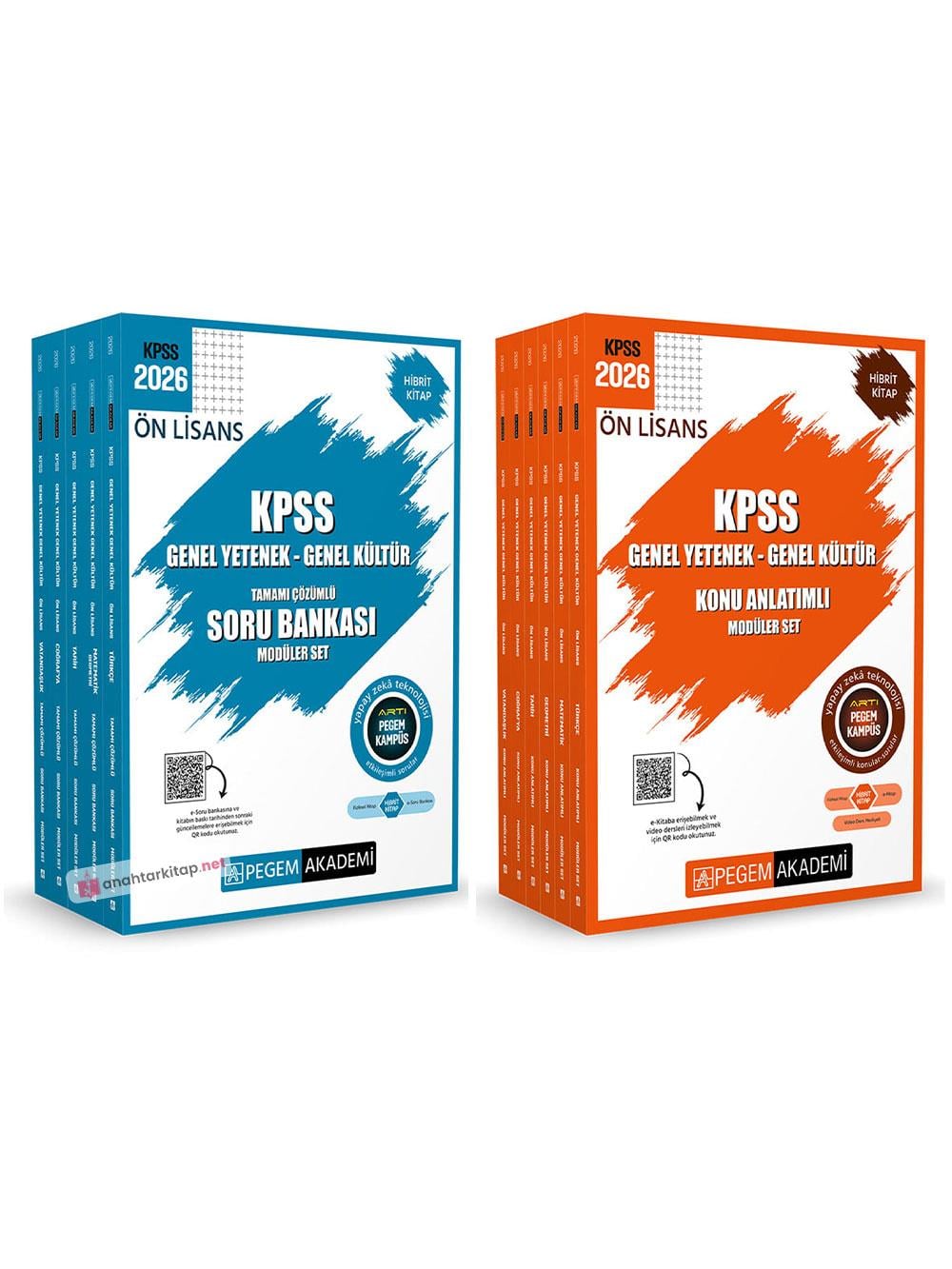 2026 Pegem Yayınları KPSS Genel Yetenek Genel Kültür Ön Lisans Konu Anlatımlı + Soru Bankası Modüler Set 11 Kitap
