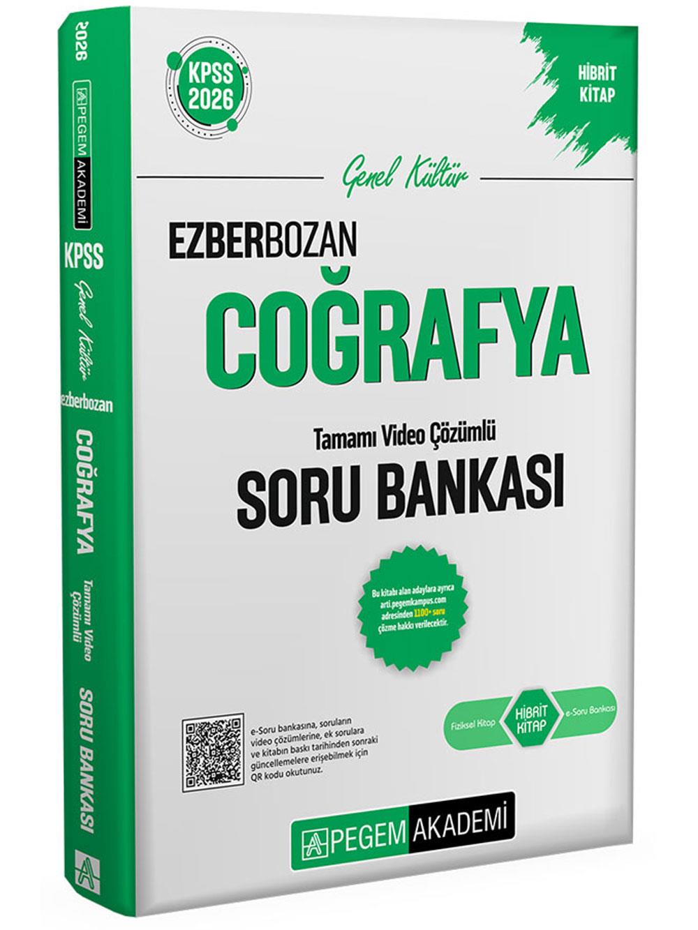 2026 Pegem Yayınları KPSS Genel Yetenek Genel Kültür Ezberbozan Coğrafya Tamamı Video Çözümlü Soru Bankası