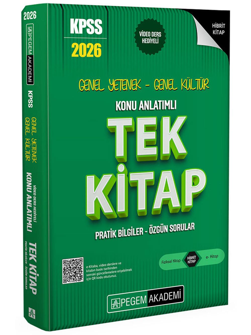 2026 Pegem Yayınları KPSS Genel Yetenek Genel Kültür Konu Anlatımlı Tek Kitap